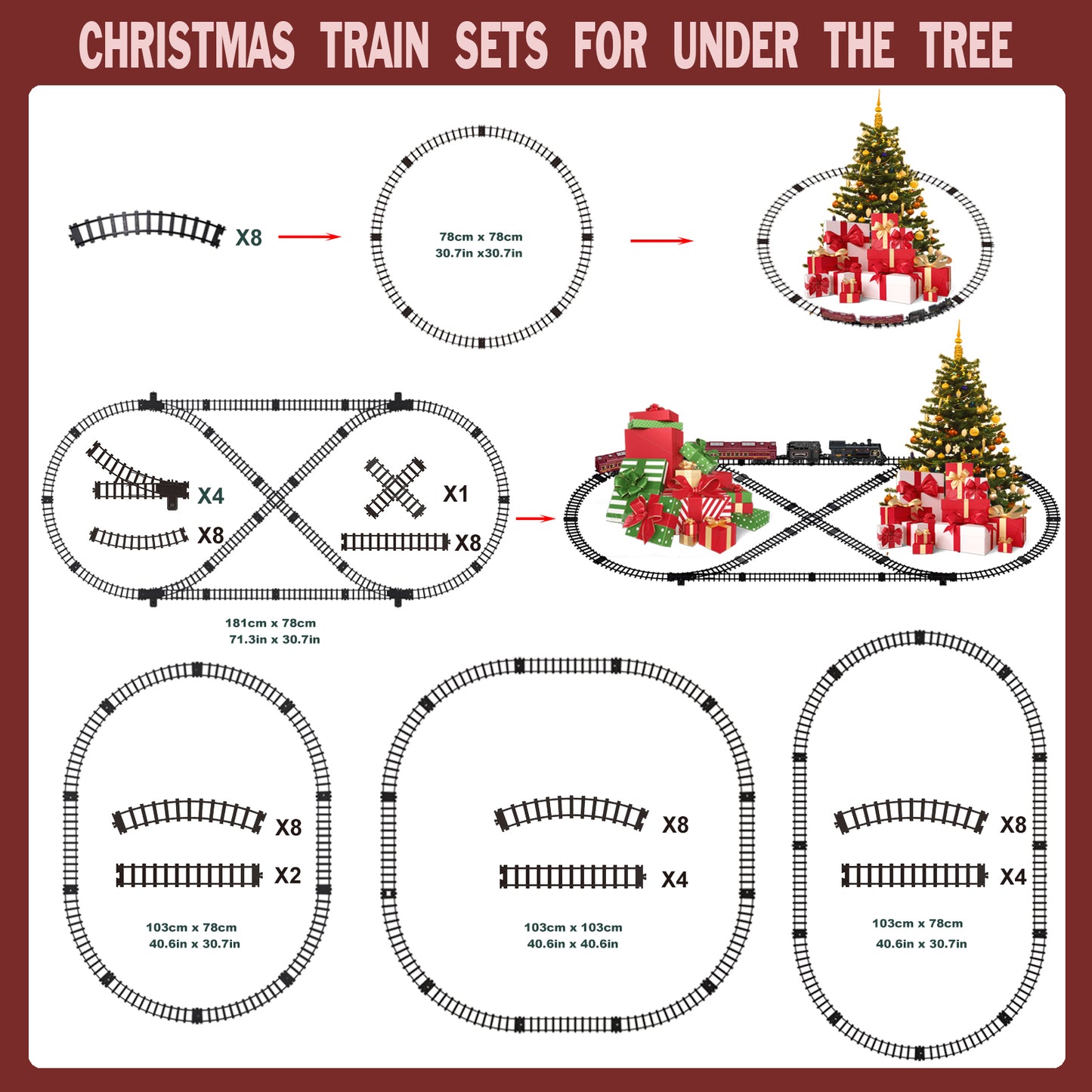 Electric Train Sets for Kids Metal Alloy Christmas Train Toys