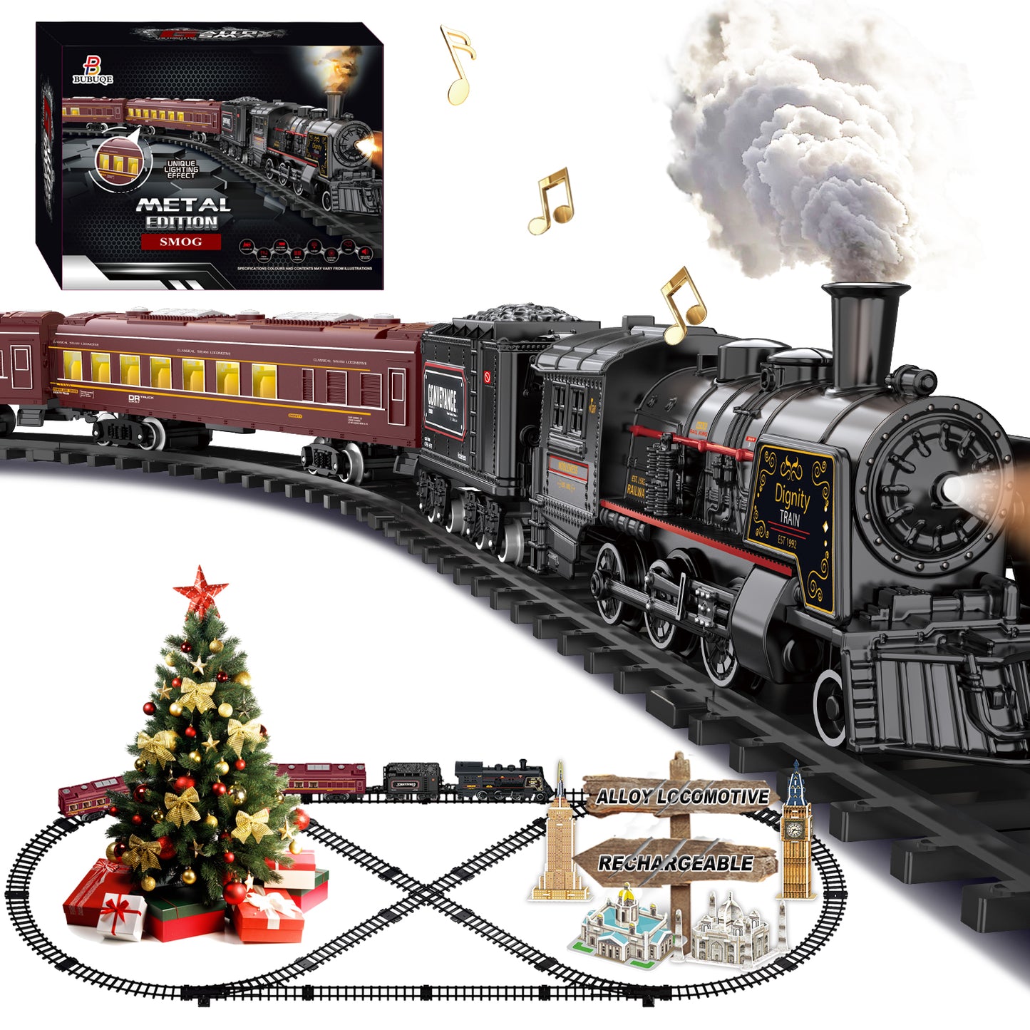 Electric Train Sets for Kids Metal Alloy Christmas Train Toys