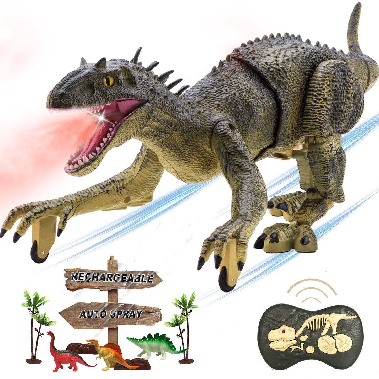 Remote Control Dinosaur Jurassic T Rex Toys for Boys Spray Tyrannosaurus Rex