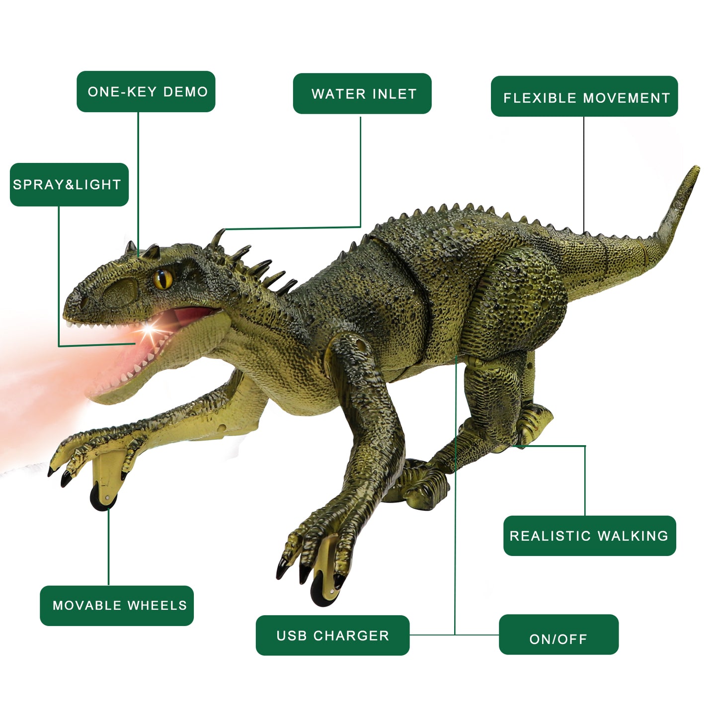 Remote Control Dinosaur Jurassic T Rex Toys for Boys Spray Tyrannosaurus Rex