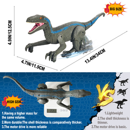 Remote Control Dinosaur Toys Velociraptor Jurassic Dino Blue