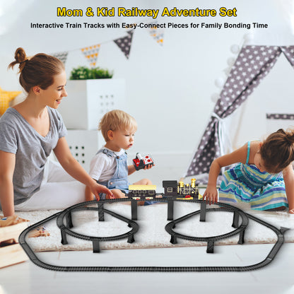 Electric Train Set with 3D Elevated Tracks Music, Lights & Quiet Mode Christmas Train for Kids Birthday Gift Holiday Toy for Boys Girls 3 4 5 6 7