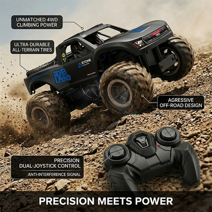 Amphibious Remote Control Car Monster Truck - 4WD Waterproof 1:16 Large All Terrain Off Road Vehicle with 2 Rechargeable Batteries RC Drift Cars Beach Pool Toys Gifts for Boys Kids 8-12