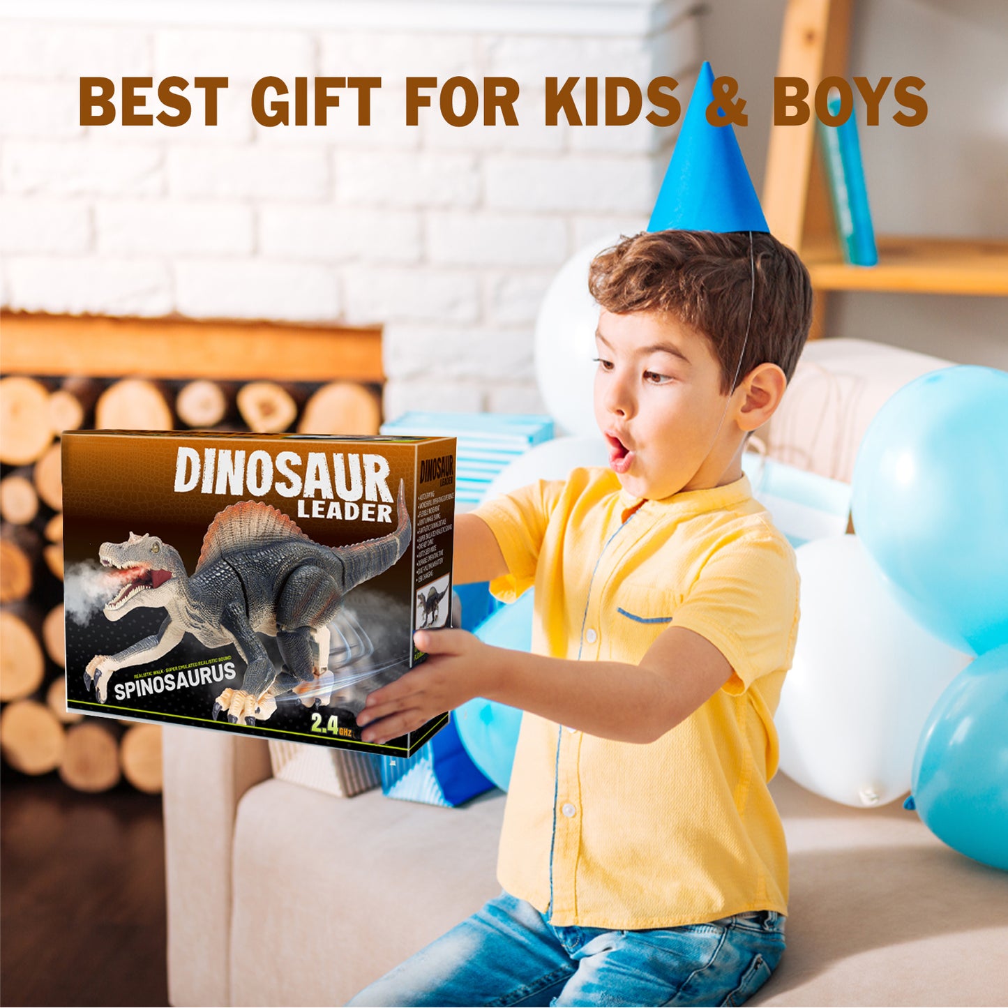 Remote Control Dinosaur Toys for Boys Electronic RC Spray Raptor Toy