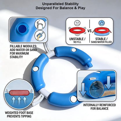 Dual Pool Basketball Hoop with Backboard for Boys Girls 2-in-1 Floating Pool Toys Ring Game 4 Balls 8 Rings & Pump Outdoor Swimming Pool Basketball Games Water Play Summer Toy for Adults and Family