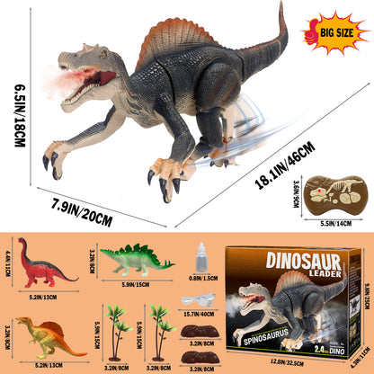 Remote Control Dinosaur Toys for Boys Electronic RC Spray Raptor Toy