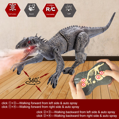 Remote Control Dinosaur Jurassic T Rex Toys for Boys Spray Tyrannosaurus Rex