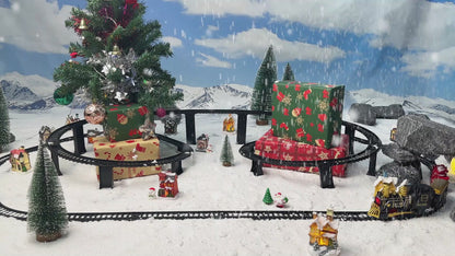Electric Train Set with 3D Elevated Tracks Music, Lights & Quiet Mode Christmas Train for Kids Birthday Gift Holiday Toy for Boys Girls 3 4 5 6 7