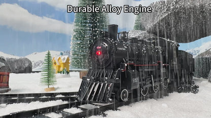 Electric Train Sets Remote Control for Kids Metal Alloy Christmas Train Toys Steam Locomotive, Glowing Passenger Carriages, Luxury Tracks, Light & Sounds Rechargeable Birthday Gifts for Boys Girls