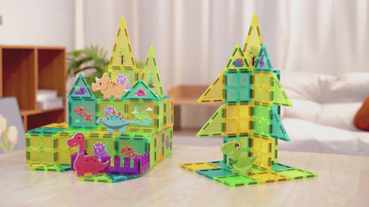 Magnetic Tiles Dinosaur Educational Building Block Toy Dino World